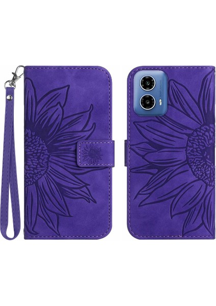 Motorola Moto G34 5g Için Kart Yuvaları Tutucu Flip Cüzdan Telefon Pu (Yurt Dışından)