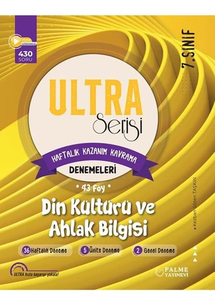 Palme 7.sınıf Ultra Din Kültürü Haftalık Kazanım Kavrama Denemeleri