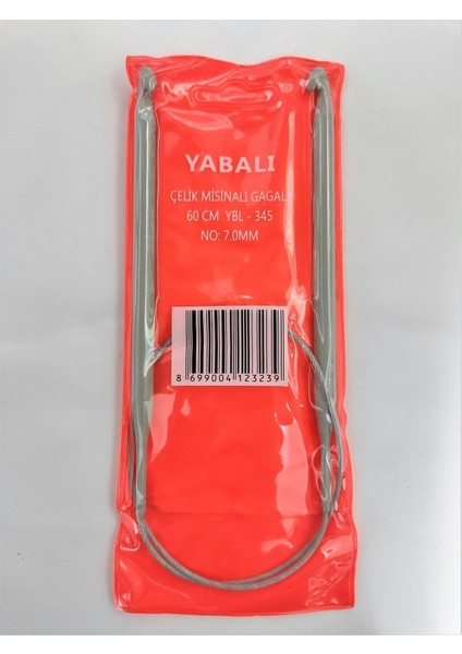 Yabalı Iki Ucu Gagalı Şiş 60 cm 7 mm Çelik Misinalı
