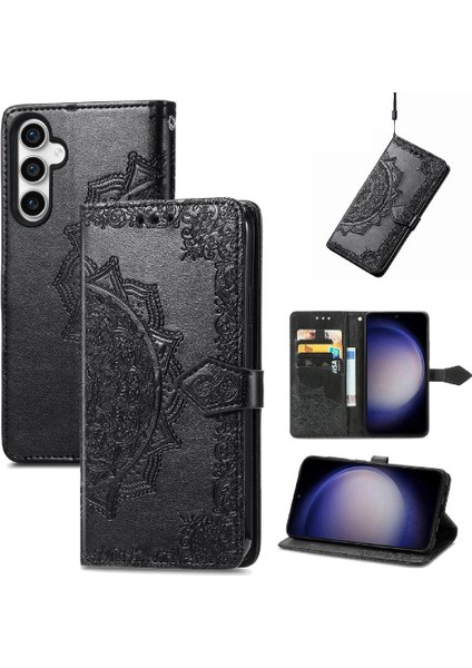 Samsung S23FE Zarif Desen Kapak Çevirin Kılıf Basit (Yurt Dışından)