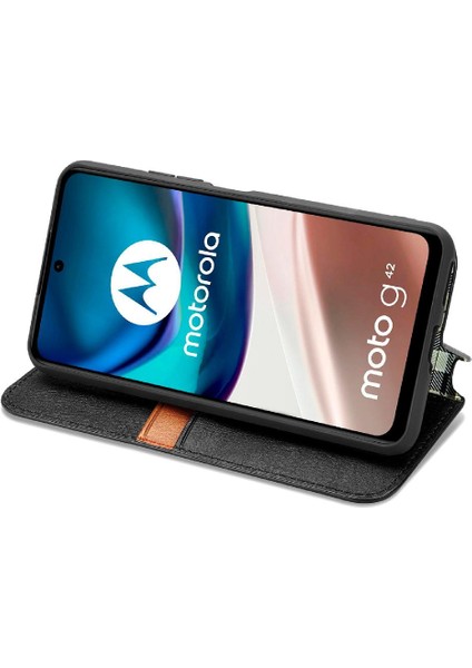 Motorola Moto G42 Flip Kapak Cüzdan Fonksiyonu Moda Tasarım Durumda (Yurt Dışından) modelleri