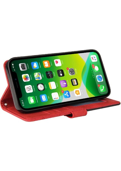Kart Yuvası Standı ile IPhone 15 Pu Deri Flip Folio Kılıf (Yurt Dışından)