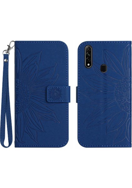 Oppo 2020 2020/A8 Flip Cüzdan Telefon Kılıfı Için Kılıf Kart Pu ile Kısa Kayış (Yurt Dışından)