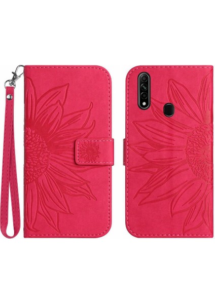 Oppo 2020 2020/A8 Flip Cüzdan Telefon Kılıfı Için Kılıf Kart Pu ile Kısa Kayış (Yurt Dışından)