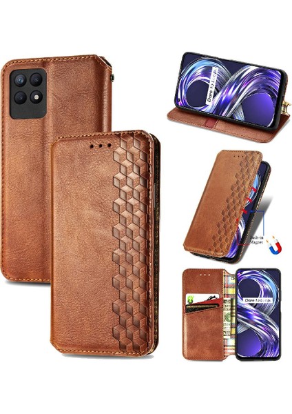 Oppo Realme 8i Zarif Iş Cüzdan Fonksiyonu Moda Tasarımı Için Kılıf (Yurt Dışından)