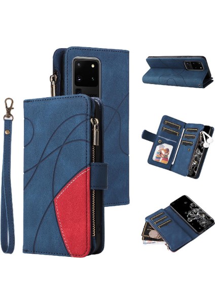 Samsung Galaxy S20 Ultra Fermuar Cüzdan Tarzı Dokuz Kart Yuvaları Için Kılıf (Yurt Dışından)