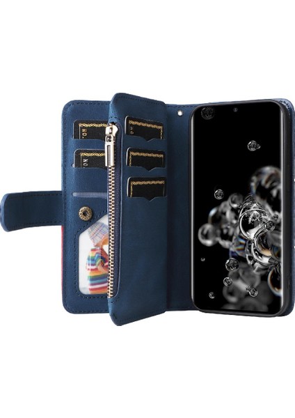 Samsung Galaxy S20 Ultra Fermuar Cüzdan Tarzı Dokuz Kart Yuvaları Için Kılıf (Yurt Dışından) fırsatları