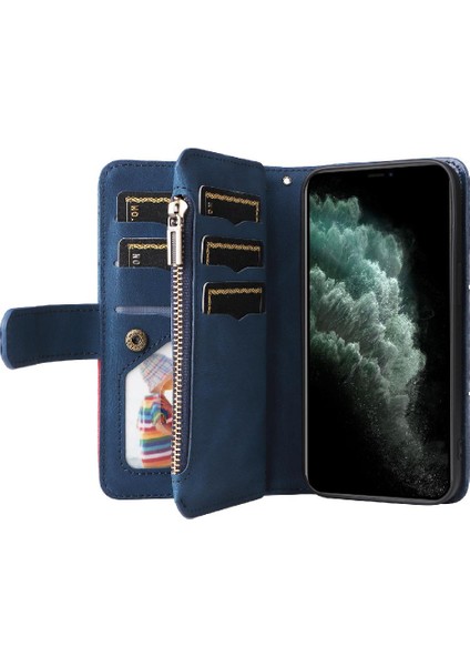 Kart ile IPhone 11 Pro Kickstand Koruyucu Fermuar Cüzdan Tarzı (Yurt Dışından)