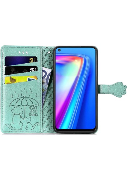 Oppo Realme 7 Pro Darbeye Karikatür Hayvanlar Deri Kılıf Için Kılıf Kısa (Yurt Dışından)