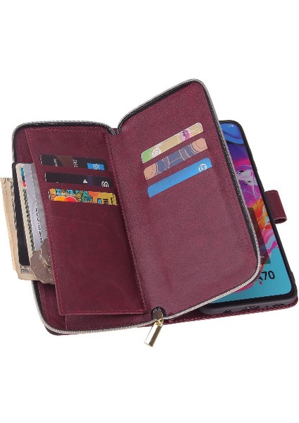 El Kayışı ile Samsung Galaxy A70 Için Kılıf Kapak Kapak Kart Tutucu Cüzdan (Yurt Dışından) indirimleri