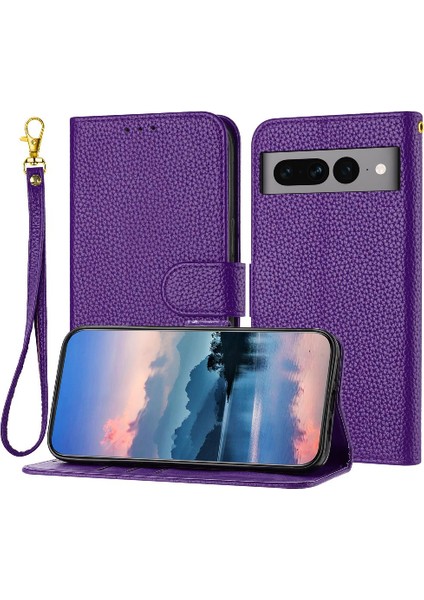 Telefon Kılıfı Için Google Piksel 7 Pro Cüzdan Litch Desen Flip Folio Kart Pu (Yurt Dışından)