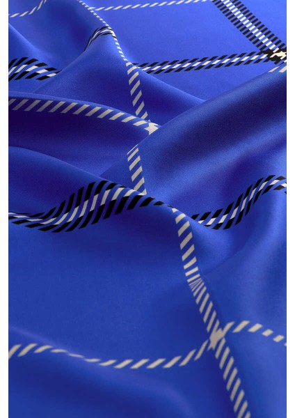 Saks Ekose Desen Twill Ipek Eşarp