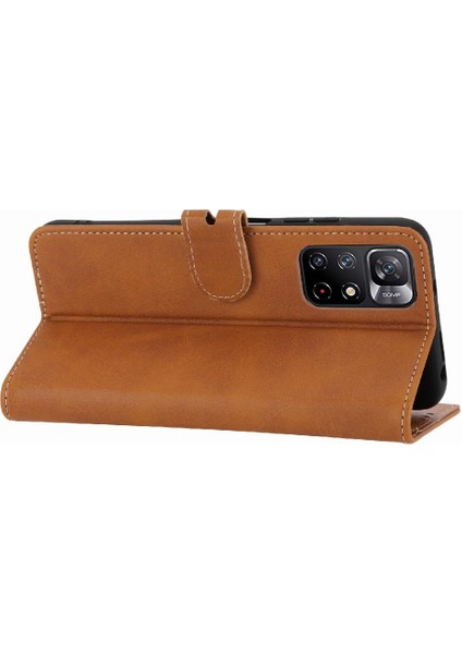 Cüzdan Kılıf Için Xiaomi Redmi Not 11E Pro Manyetik Kapatma Kickstand Kart (Yurt Dışından)