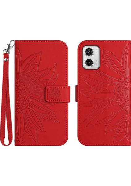 Motorola Moto G73 Kabartmalı Ayçiçeği Kart Yuvaları Tutucu Kısa (Yurt Dışından)