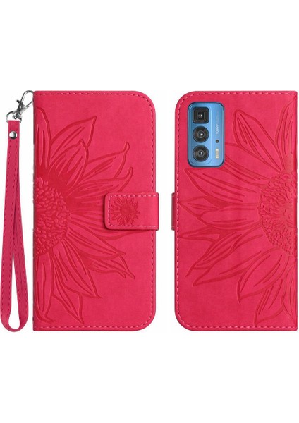 Motorola Kenar 20 Pro Için Kılıf Kart Yuvaları Tutucu ile Kısa Kayış Kabartmalı (Yurt Dışından)