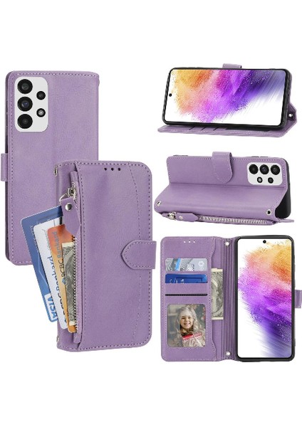 Samsung Galaxy A73 5g Kayış Kart Tutucu Kickstand Pu Için Flip Case (Yurt Dışından)