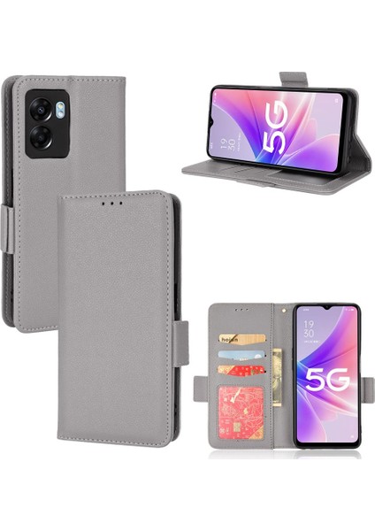 Oppo Için Kılıf A57 5G/A77 5g Cüzdan Kart Yuvaları Tutucu Manyetik Yan Toka (Yurt Dışından)