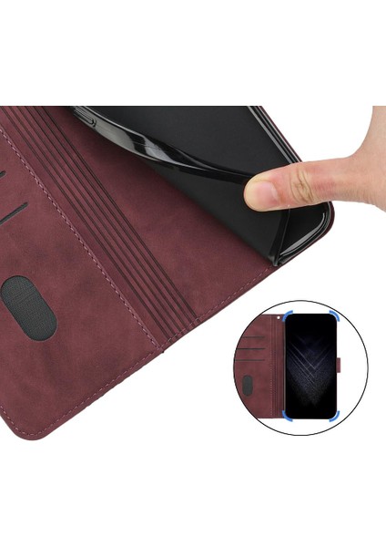 Telefon Kılıfı Için iphone 14 Flip Folio Kart Yuvaları Kapak Kickstand Manyetik (Yurt Dışından)