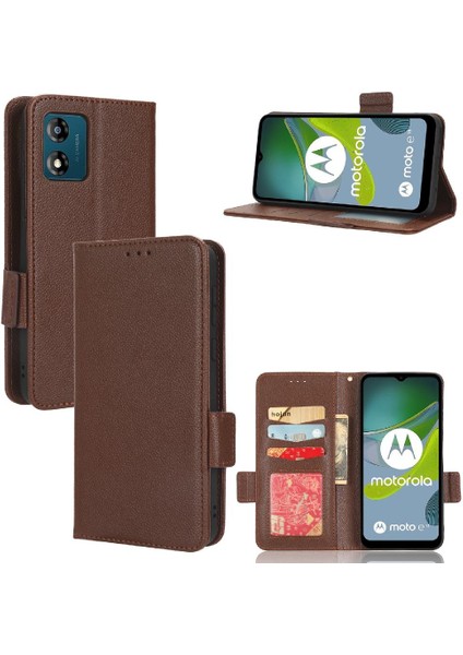 Motorola Moto E13 Kart Yuvaları Tutucu Pu Deri Cüzdan Manyetik (Yurt Dışından)