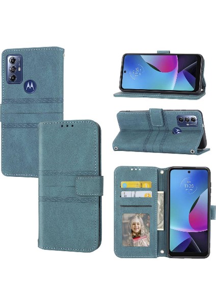 Motorola Moto G Saf 2021 Cüzdan Kılıf Için Flip Case Manyetik Kapatma Pu (Yurt Dışından)