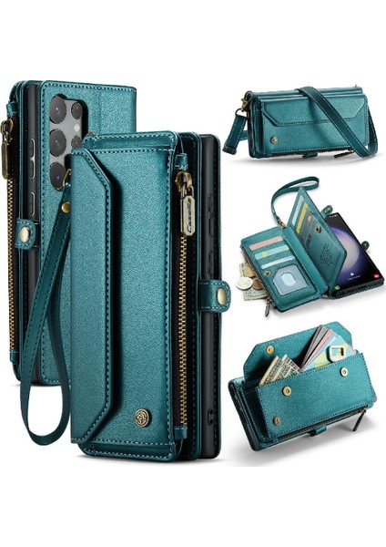 Samsung Galaxy S23 Için Crossbody Durumda Ultra Rfid Engelleme Fermuar Faturaları Için (Yurt Dışından)