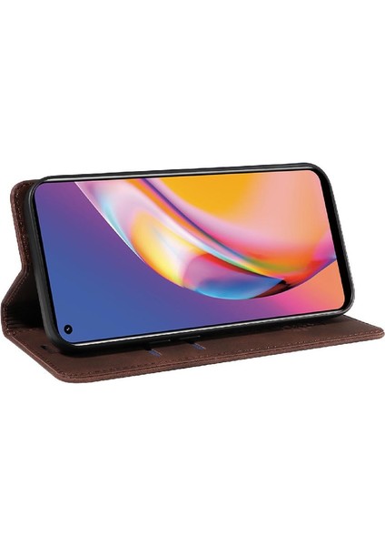 Gx Shop Oppo A94 4g Için Kılıf Folio Cüzdan Manyetik Pu Deri Koruyucu (Yurt Dışından)