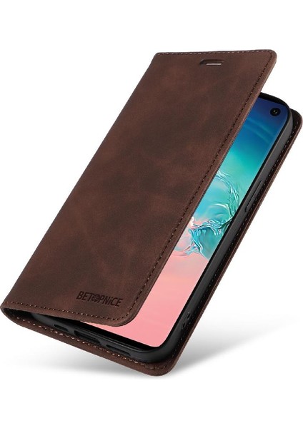 Samsung Galaxy S10 Artı Koruyucu Pu Deri Manyetik Folyo (Yurt Dışından)