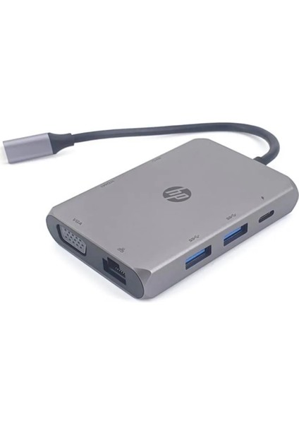 Hp 7 In 1 Docking Station Type-C To 3*usb 3.0 + 1*type-C + 1*RJ45(1000M) + 1*hdmı + 1*vga