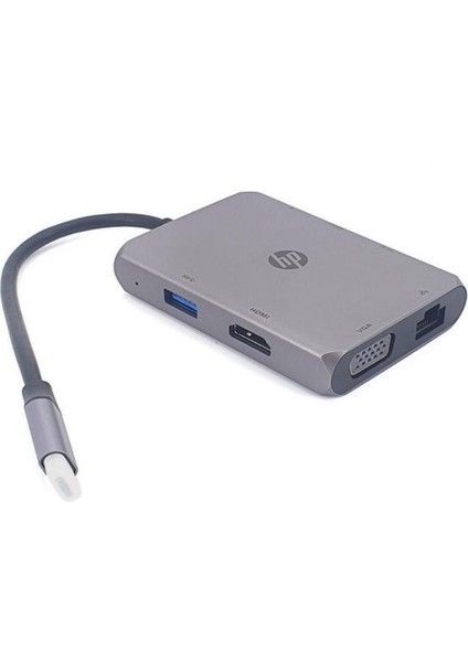 Hp 7 In 1 Docking Station Type-C To 3*usb 3.0 + 1*type-C + 1*RJ45(1000M) + 1*hdmı + 1*vga