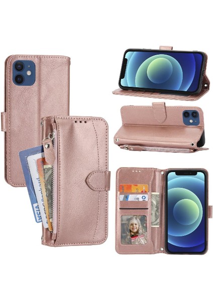 Iphone 12 Için Flip Case Mini Kart Tutucu Anti Scratch Pu Deri Manyetik (Yurt Dışından)