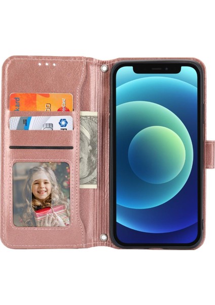 Iphone 12 Için Flip Case Mini Kart Tutucu Anti Scratch Pu Deri Manyetik (Yurt Dışından)