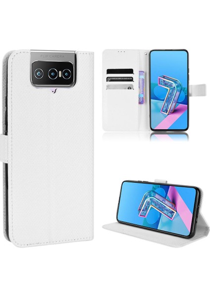 Asus Zenfone 7 Için Kılıf Pro Kart Tutucu Kickstand Kapak Manyetik Cüzdan (Yurt Dışından)