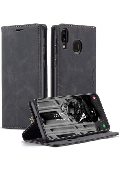 Samsung Galaxy A40 Vintage Pu Deri Cüzdan Manyetik Kılıf Için Flip Case (Yurt Dışından) modelleri