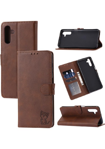 Cüzdan Kılıf Samsung Galaxy A34 Için Kickstand Kart Tutucu Kabartmalı Tüm (Yurt Dışından)