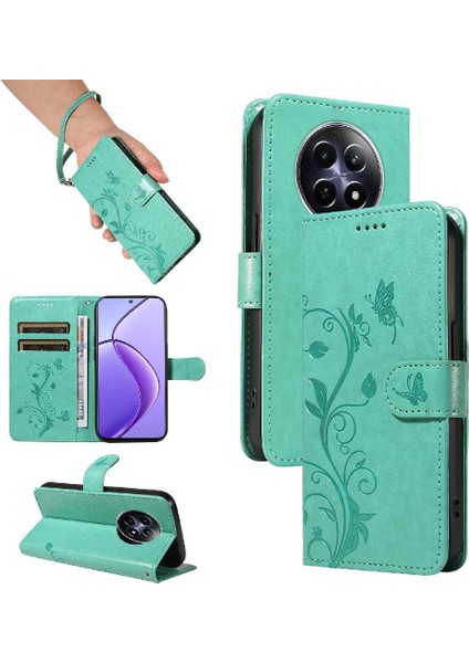 El Kayışı ile Realme 12 5g Yüksek Kaliteli Deri Için Flip Case Kabartmalı (Yurt Dışından)