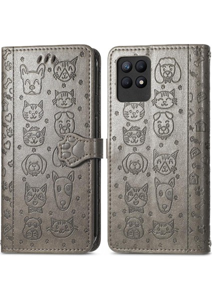 Realme 8i Kısa Kayış Karikatür Hayvanlar Için Kılıf Darbeye Kapak Kılıfı (Yurt Dışından)