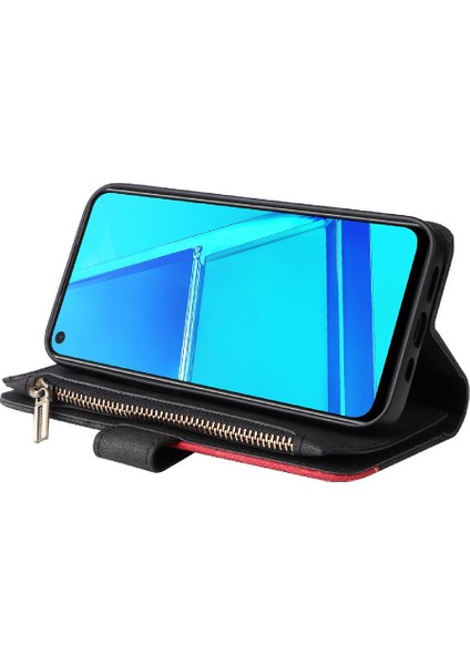 Oppo A92/A72/A52 Iki Renkli Dikiş Fermuar Cüzdan Tarzı Dokuz (Yurt Dışından) fırsatları