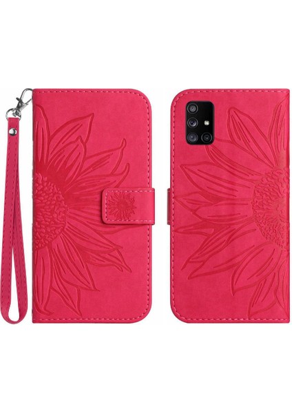 Samsung Galaxy A71 5g Için Kılıf Lüks Pu Deri Kısa Kayış Kabartmalı Flip (Yurt Dışından)