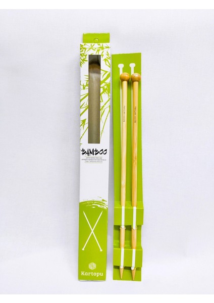 Kartopu Japon Bambu Şiş 8 Numara Bamboo Ahşap Örgü Şişi