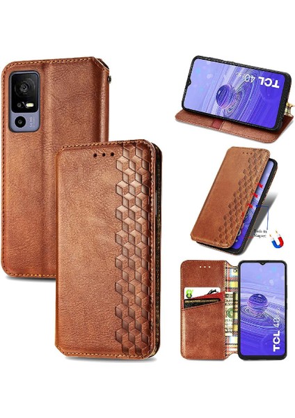 Tcl 40R Moda Tasarımı Için Zarif Iş Kapak Çevirin Cüzdan Kılıf (Yurt Dışından)