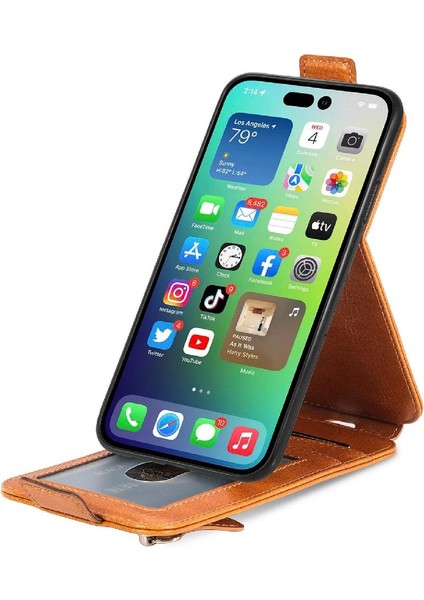 IPhone 14 Için Kılıf Artı Deri Kılıf Kapak Çevirin Cüzdan Fonksiyonu Zarif (Yurt Dışından)