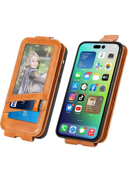 IPhone 14 Için Kılıf Artı Deri Kılıf Kapak Çevirin Cüzdan Fonksiyonu Zarif (Yurt Dışından)