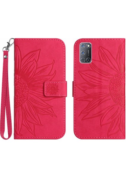 Oppo A92/A72/A52 Kart Yuvaları Tutucu Kısa Kayış Kabartmalı Pu (Yurt Dışından)