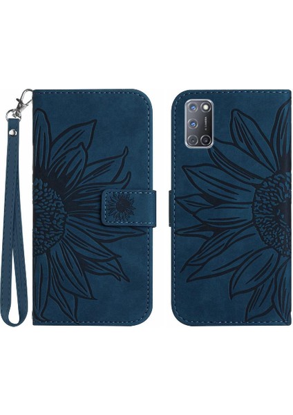 Oppo A92/A72/A52 Kart Yuvaları Tutucu Kısa Kayış Kabartmalı Pu (Yurt Dışından)