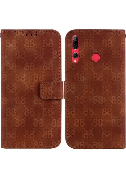 Telefon Kılıfı Için Huawei P Akıllı Artı 2019 Cüzdan Kapak Çift 8 Kabartmalı Pu (Yurt Dışından)