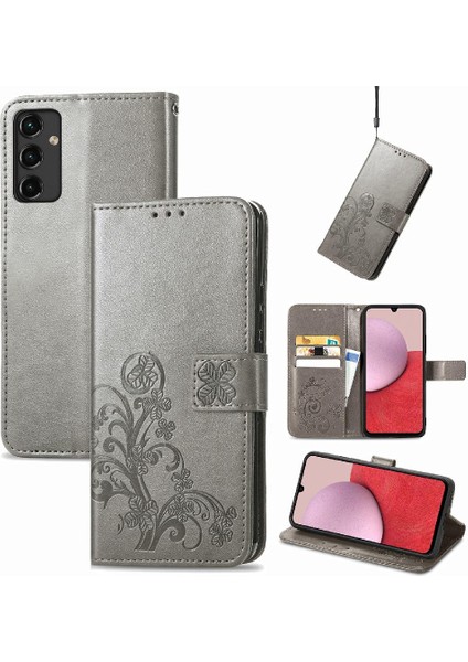 Samsung Galaxy A14 5g Flip Kapak Için Kılıf Kısa Kayış Dört Yapraklı Yonca (Yurt Dışından)