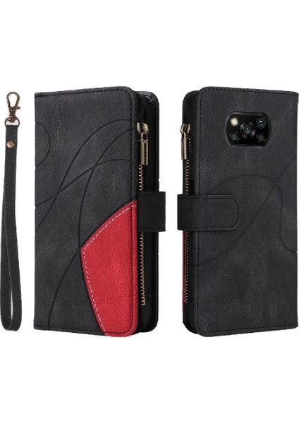 Xiaomi Poco X3/x3 Pro/x3 Nfc Kart Yuvası Standı ile Fermuar Cüzdan (Yurt Dışından)