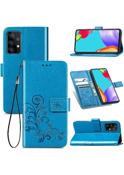 Samsung Galaxy A52 5g Flip Kapak Kılıf Için Kılıf Kısa Kayış Dört (Yurt Dışından)