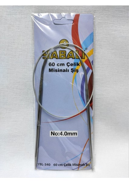 Yabalı 60 cm Çelik Misinalı Titanyum Örgü Şişi No:4