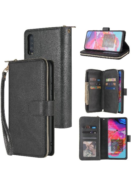 El Kayışı ile Samsung Galaxy A70 Için Kılıf Kapak Kapak Kart Tutucu Cüzdan (Yurt Dışından)